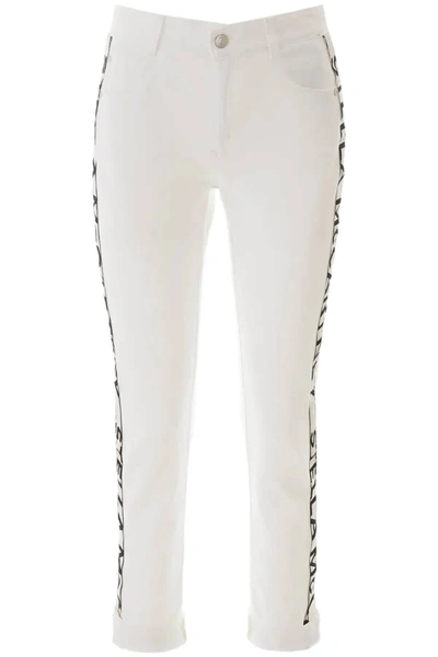 Shop Stella Mccartney Cropped Jeans With Side Logo In White