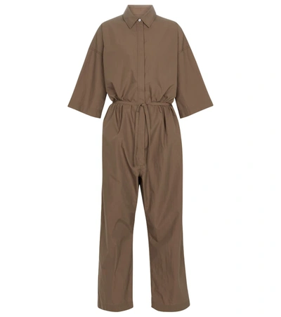 Shop Co Essentials Tton-blend Jumpsuit In 棕色