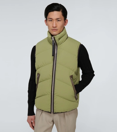 Shop Tom Ford Parachute Down Gilet In Green