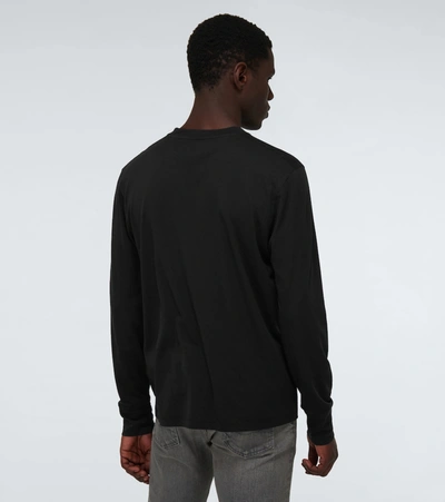 Shop Tom Ford Long-sleeved Cotton-blend T-shirt In Black