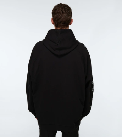 Shop Raf Simons Oversized Hooded Sweatshirt In Black