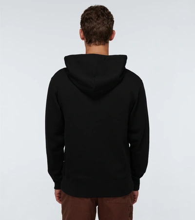 Shop Acne Studios Hooded Cotton Sweatshirt In Black