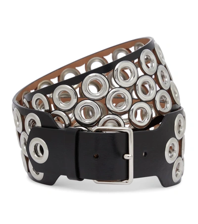 Shop Alaïa Embellished Leather Belt In Black