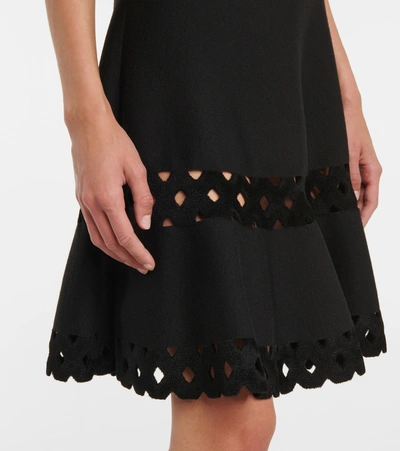 Shop Alaïa Vienne Cutout Wool-blend Minidress In Noir
