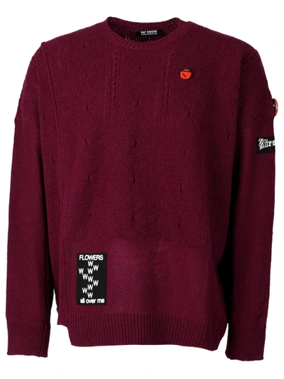 Oversized Reversed Braid Relief Sweater, Purple