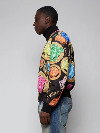 Shop Versace Multicolored Medusa Amplified Print Bomber Jacket