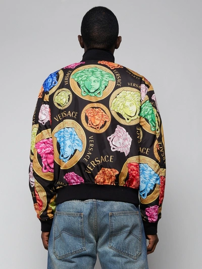 Shop Versace Multicolored Medusa Amplified Print Bomber Jacket