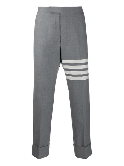 Shop Thom Browne Classic Backstrap 4-bar Trouser, Medium Grey