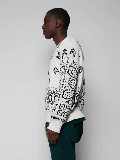 Shop Rhude Cashmere-blend Lounge Sweater, White And Black