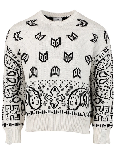 Shop Rhude Cashmere-blend Lounge Sweater, White And Black