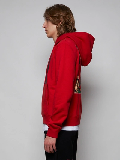 Shop Off-white Sprayed Caravaggio Hoodie, Samba Red And White