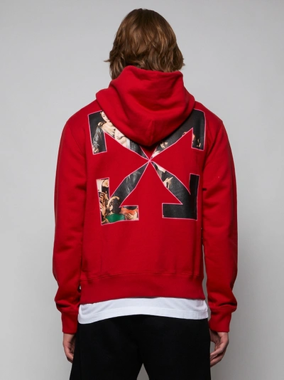 Shop Off-white Sprayed Caravaggio Hoodie, Samba Red And White