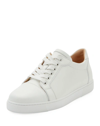 Shop Christian Louboutin Vieira Platform Red Sole Sneakers In Bianco