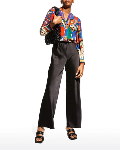 Shop Kobi Halperin Jojo Printed Silk Blouse In Black Multi