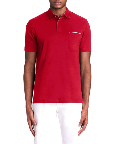 Shop Bugatchi Men's Pima Cotton Polo Shirt In Ruby