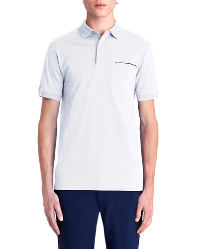 Shop Bugatchi Men's Pima Cotton Polo Shirt In White