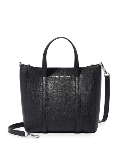 Shop Marc Jacobs Mini Leather Crossbody Tote Bag In Black
