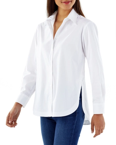 Shop Finley Keller Silky Poplin Shirt In White