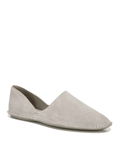 Shop Vince Finola Suede Ballerina Flats, Pearl