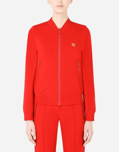 Shop Dolce & Gabbana Full Milano Jacket With Dg Embellishment In Red