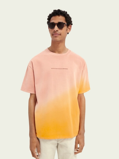 Shop Scotch & Soda Organic Cotton Tie-dye T-shirt In Pink