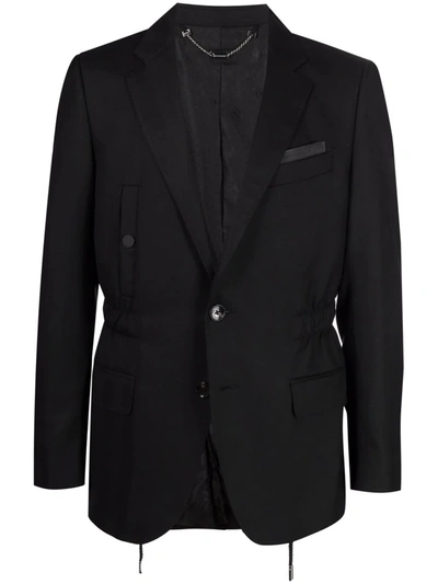 Billionaire Embossed-logo Single-breasted Blazer In Schwarz