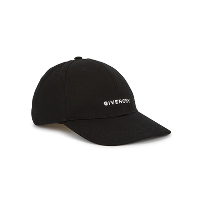 Shop Givenchy Black Logo-embroidered Cotton-blend Cap