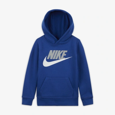 Shop Nike Sportswear Club Fleece Little Kids' Pullover Hoodie In Game Royal,light Smoke Grey