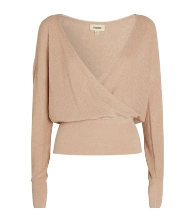 Shop L Agence Blair Crossover Sweater In Pink