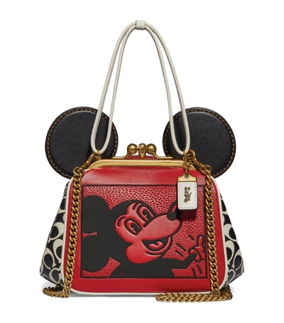 Shop Coach + Disney And Keith Haring Kisslock Cross-body Bag In Red