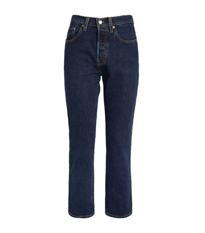Shop Levi's 501 Straight Jeans In Navy