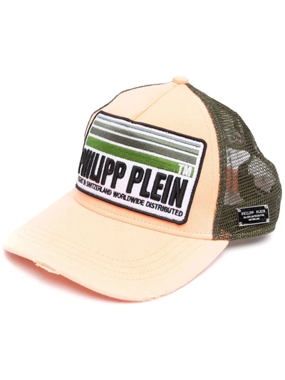 Shop Philipp Plein Logo-patch Cotton Trucker Hat In Green