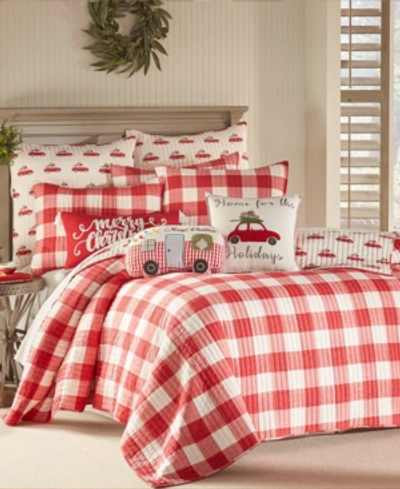 Shop Levtex Christmas Road Trip Gingham 3-pc. Quilt Set, King In Red