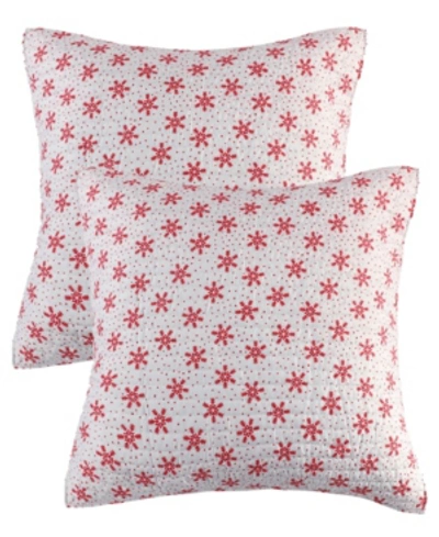 Levtex Let It Snow Euro Sham - Set Of 2 In Red