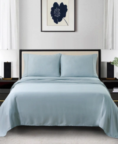 Shop Anne Klein Reverie 100% Cotton Sateen 4-pc. Sheet Set, Queen In Blue-gray