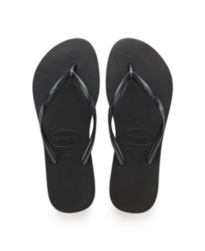 Shop Havaianas Women's Slim Flip-flop Sandals In Black