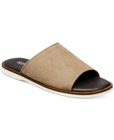 Shop Alfani Men's Vetter Slide Sandals, Created For Macy's Men's Shoes In Beige