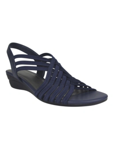 Shop Impo Women's Rassida Stretch Wedge Sandal Women's Shoes In Midnight Blue