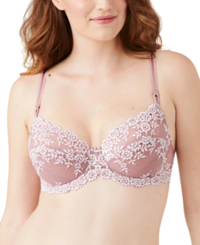 Shop Wacoal Embrace Lace Underwire Bra 65191, Up To Ddd Cup In Woodrose/mauve Chalk
