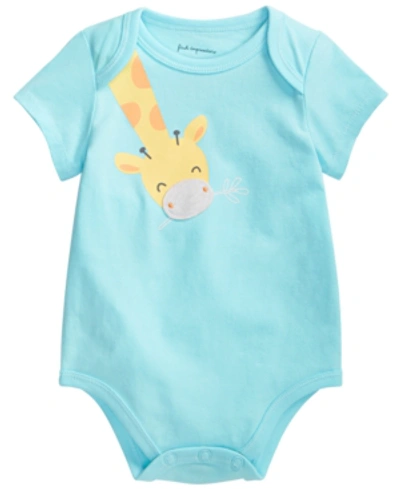 Shop First Impressions Baby Boys Giraffe Bodysuit, Created For Macy's In Island Ocean