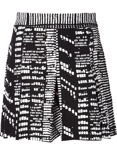 Proenza Schouler Pleated Viscose Shorts In Black & White Woodblock