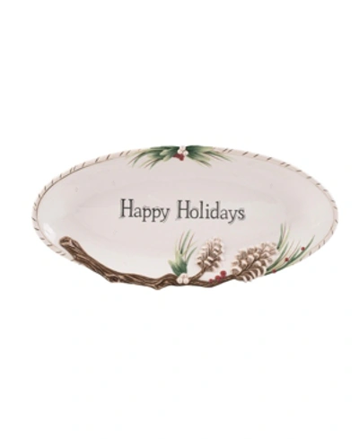 Shop Fitz And Floyd Fitz & Floyd Forest Frost Elongated Tray In Assorted