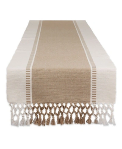 Shop Design Imports Dobby Stripe Table Runner, 13" X 72" In Brown