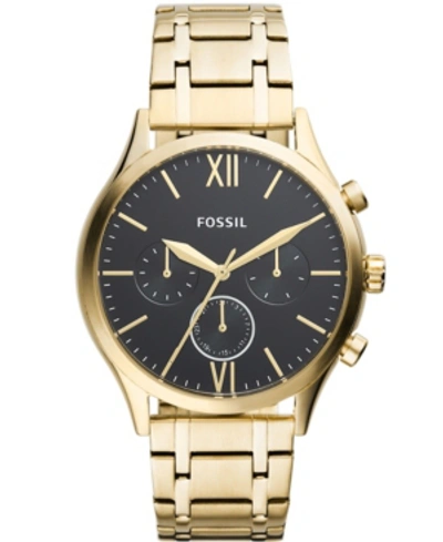 Shop Fossil Men's Fenmore Multifunction Gold-tone Bracelet Watch 44mm
