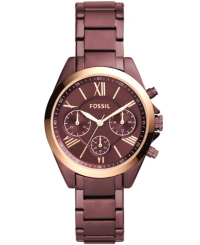 Shop Fossil Women's Modern Courier Chronograph Wine Stainless Steel Watch 36mm