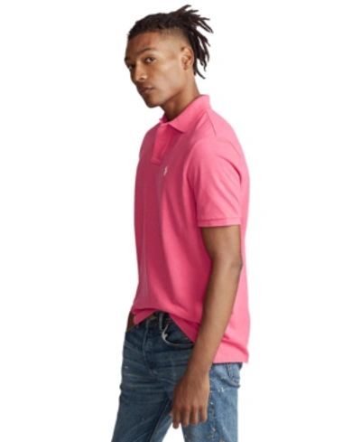 Shop Polo Ralph Lauren Men's Custom Slim Fit Mesh Polo In Hot Pink