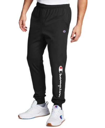 Shop Champion Men's Standard-fit Script Logo-print Joggers In Black