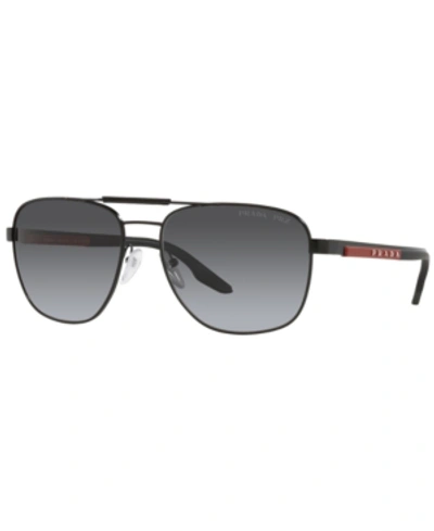 Shop Prada Men's Polarized Sunglasses, Ps 53xs 60 In Matte Black/polar Grey Gradient