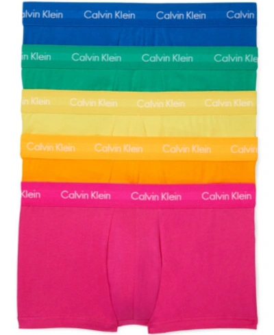 Shop Calvin Klein Men's 5-pk. Low-rise Stretch Pride Trunks In Rainbow