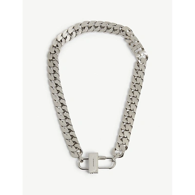 Shop Givenchy Womens 040-silvery G-chain Logo-engraved Brass Chain Necklace 1